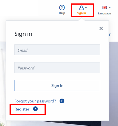 Okno rejestracji z polami na e-mail i hasło oraz przyciskami „Zaloguj się” i „Zarejestruj się”.